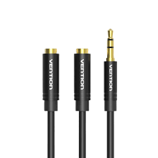 Vention BBSBY TRS 3.5mm Male to Dual 3.5mm Female 0.3-Meter ABS Type Gold Plated view 2